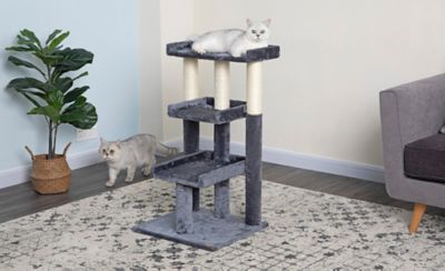Go Pet Club 35 in. Classic Cat Tree Steps with Sisal Covered Posts, Compressed Wood, Faux Fur Finish