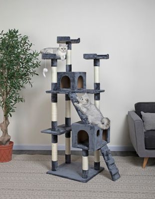 Go Pet Club 72 in. Classic Cat Tree Furniture with Sisal Scratching Posts, Compressed Wood, Faux Fur Finish