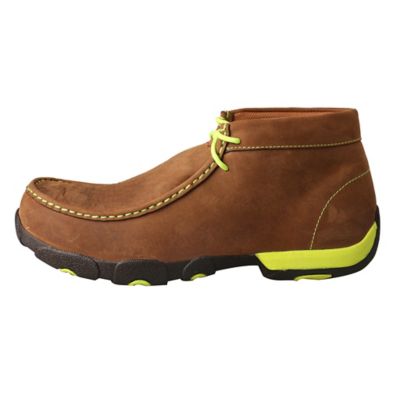 Image showing  Men's Chukka Driving Moc Steel Toe Work Shoes, Brown/Yellow