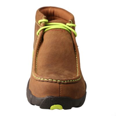 Image showing  Men's Chukka Driving Moc Steel Toe Work Shoes, Brown/Yellow