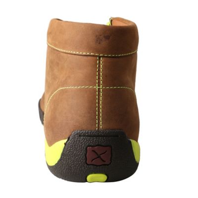 Image showing  Men's Chukka Driving Moc Steel Toe Work Shoes, Brown/Yellow