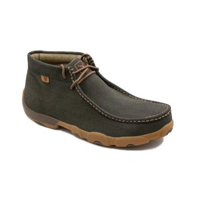 Image showing 6 th Twisted X Men's Work Steel Toe Chukka Driving Moc Casual Shoes, Black
