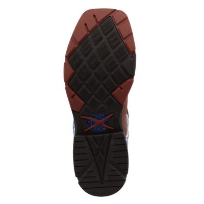 Image showing  Men's WS Toe Western Work Boots, 12 in., Brown/Light Blue