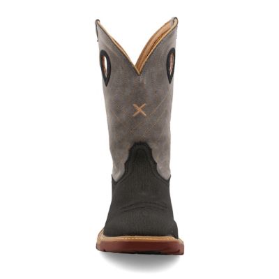 Image showing  Men's WS Toe Western Work Boots, 12 in., Black/Gray