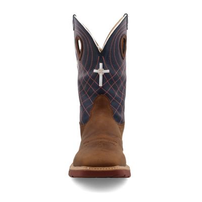 Image showing 3 th Twisted X Men's WS Toe Western Work Boots, 12 in., Brown/Blue