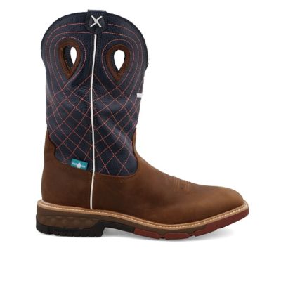Image showing 4 th Twisted X Men's WS Toe Western Work Boots, 12 in., Brown/Blue
