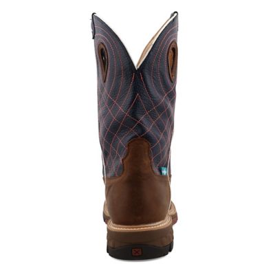 Image showing 5 th Twisted X Men's WS Toe Western Work Boots, 12 in., Brown/Blue