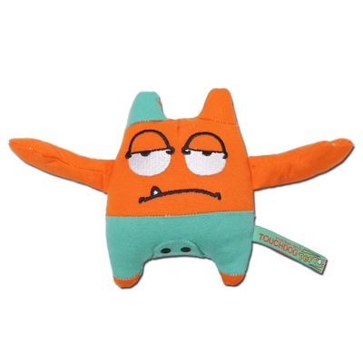 Touchdog Sleepy Monster Plush Dog Toy, Orange