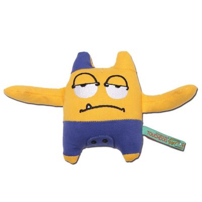 Touchdog Sleepy Monster Plush Dog Toy, Yellow