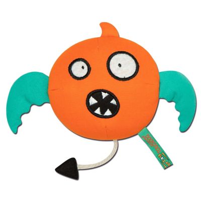 Touchdog Flying Critter Monster Plush Dog Toy, Orange