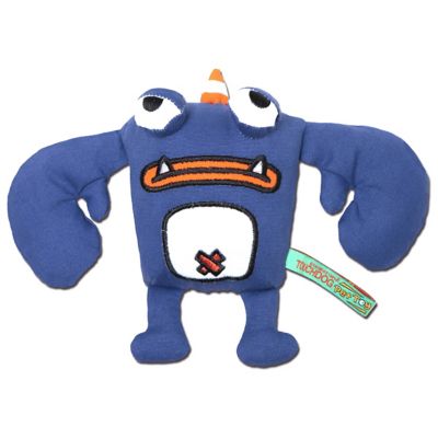 Touchdog Crabby Tooth Monster Plush Dog Toy, Blue