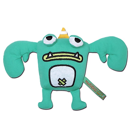 Touchdog Crabby Tooth Monster Plush Dog Toy, Green