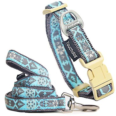 Touchdog Adjustable Shape Patterned Dog Collar and Leash