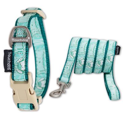 Touchdog Adjustable Funny Bun' Tough Stitched Embroidered Dog Collar and Leash