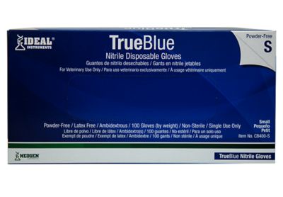 Ideal Instruments Ideal Nitrile TrueBlue Gloves, Size S