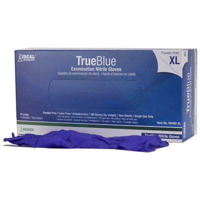 Ideal Instruments Nitrile Blue Gloves, Size XL