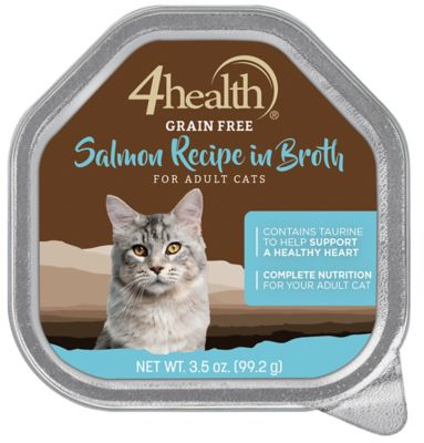 4health Grain Free Adult Salmon Recipe in Broth Wet Cat Food, 3.5 oz.