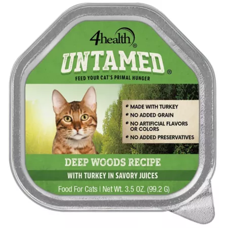 4health Untamed Adult Grain-Free Deepwoods Recipe with Turkey in Flavorful Juices Wet Cat Food 3.5 oz. Wet Cat Food