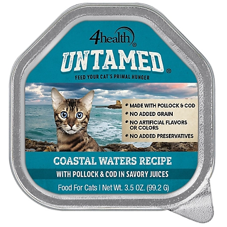 4health Untamed Coastal Waters with Pollock and Cod in Savory Juices Wet Cat Food, 3.5 oz.