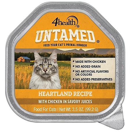 4health Untamed Heartland Recipe Grain-Free Chicken Recipe Wet Cat Food, 3.5 oz.