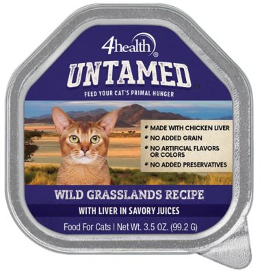 4health Untamed Adult Wild Grasslands Recipe with Liver in Savory Juices Wet Cat Food, 3.5 oz. Tray