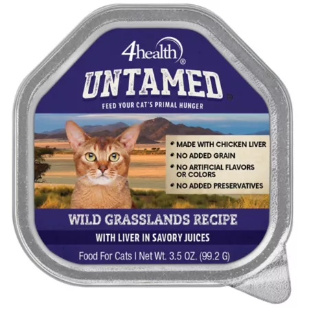 4health Untamed Adult Wild Grasslands Recipe with Liver in Tasty Juices Wet Cat Food 3.5 oz. Wet Cat Food