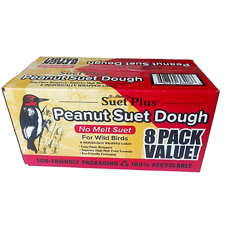 Suet Plus Peanut No-Melt Suet Dough Cakes, 96 oz., 8 pk.