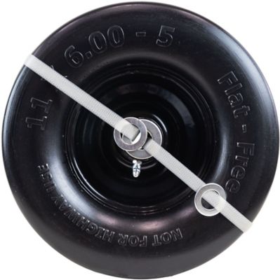 Image showing  11x6-5 Flat Free Zero-Turn Lawn Mower Smooth Tread Tire Assembly with Universal Kit, 3/4 in. Bushings