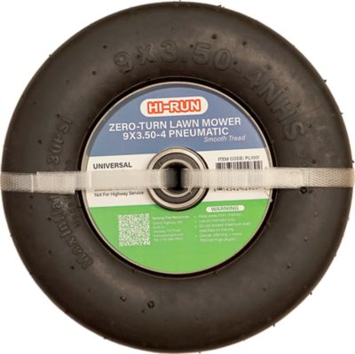 Image showing  9x3.5-4 2PR Pneumatic Zero-Turn Lawn Mower Smooth Tread Tire Assembly with Universal Kit