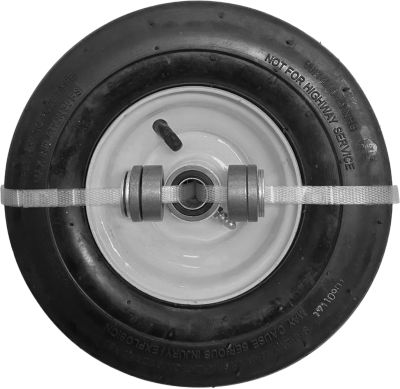 Image showing  11x4-5 2PR Pneumatic Zero-Turn Lawn Mower Smooth Tread Tire Assembly with Universal Kit