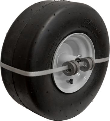 Image showing  13x6.5-6 2PR Pneumatic Zero-Turn Lawn Mower Smooth Tread Tire Assembly with Universal Kit