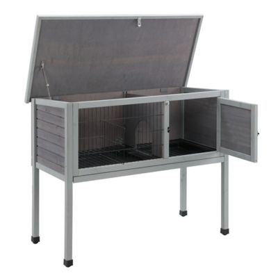 Image showing  1-Story Outdoor Raised Rabbit Hutch, 47.2 in. x 22.4 in. x 37.4 in.