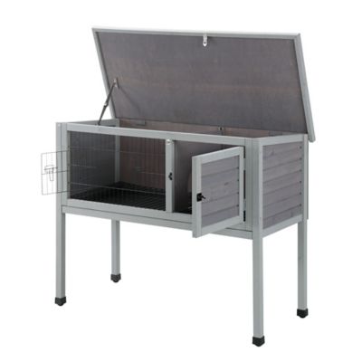 Image showing  1-Story Outdoor Raised Rabbit Hutch, 47.2 in. x 22.4 in. x 37.4 in.