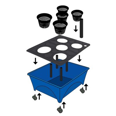 Image showing  Hydropickers Hydroponic Garden Grow Box, Non-Electric, 24 in. x 20 in. Footprint, Mobility Provided by Casters
