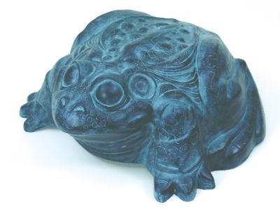 Image showing  100 ft. Darwood The Galapagos Frog Hose Hider and Garden Tool Storage Statue, Patina Finish