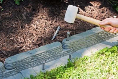 Image showing  20 ft. Bedrocks Trim-Free Lawn Edging, Natural Stacked Slate Design, 2032HD