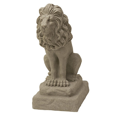 Emsco 28 in. Guardian Lion Decorative Garden Statue, Plastic Resin, Lightweight, Granite, 2210-1