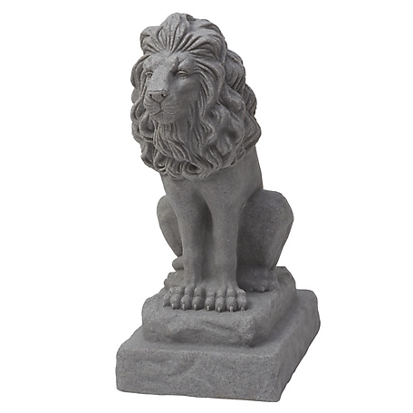 Emsco 28 in. Guardian Lion Decorative Garden Statue, Plastic Resin, Lightweight, Sandstone, 2211-1