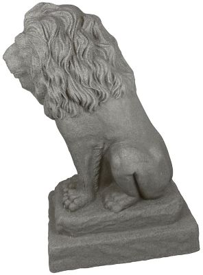 Image showing  28 in. Guardian Lion Decorative Garden Statue, Plastic Resin, Lightweight, Sandstone, 2211-1