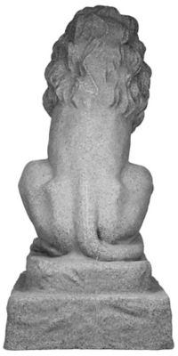 Image showing  28 in. Guardian Lion Decorative Garden Statue, Plastic Resin, Lightweight, Sandstone, 2211-1