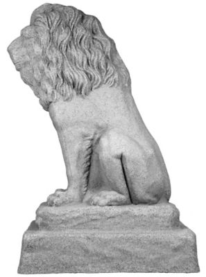 Image showing  28 in. Guardian Lion Decorative Garden Statue, Plastic Resin, Lightweight, Sandstone, 2211-1
