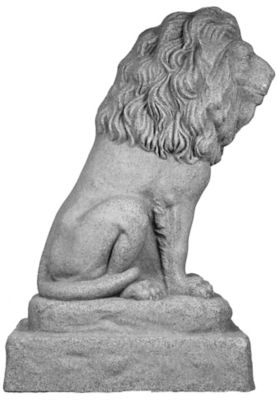Image showing 5 th Emsco 28 in. Guardian Lion Decorative Garden Statue, Plastic Resin, Lightweight, Sandstone, 2211-1