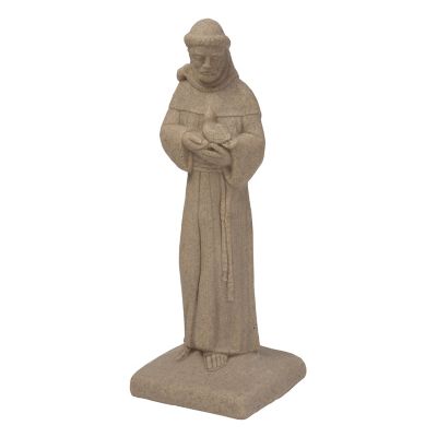 Emsco 29 in. H Saint Francis Statue, Natural Sandstone Appearance, Resin, Lightweight, 2230-1