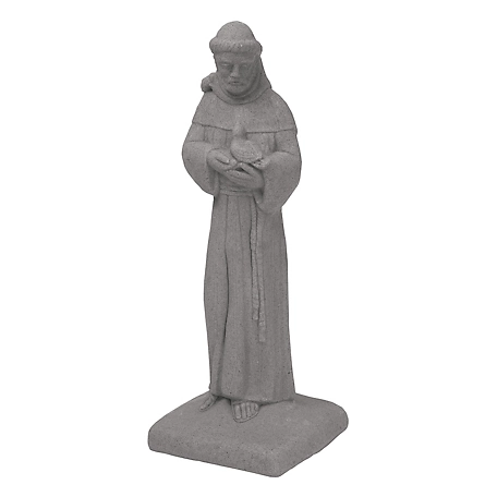 Emsco 29 in. Saint Francis Decorative Garden Statue, Resin, Lightweight, Granite, 2231-1