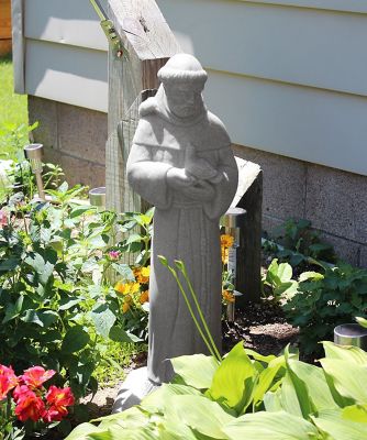 Image showing  29 in. Saint Francis Decorative Garden Statue, Resin, Lightweight, Granite, 2231-1