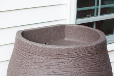 Image showing  Rescue Flat-Back Stoneware Urn Rain Barrel, Brown, 2234-1