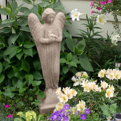 Image showing  29 in. Morning Angel Decorative Garden Statue, Resin, Lightweight, Sandstone, 2260-1