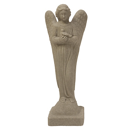 Emsco 29 in. Morning Angel Decorative Garden Statue, Made of Resin, Lightweight, White, 2260-1W