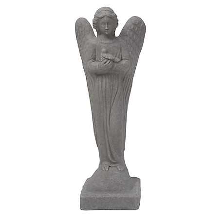Emsco 29 in. Morning Angel Decorative Garden Statue, Resin, Lightweight, Granite, 2261-1