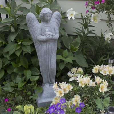 Image showing  29 in. Morning Angel Decorative Garden Statue, Resin, Lightweight, Granite, 2261-1